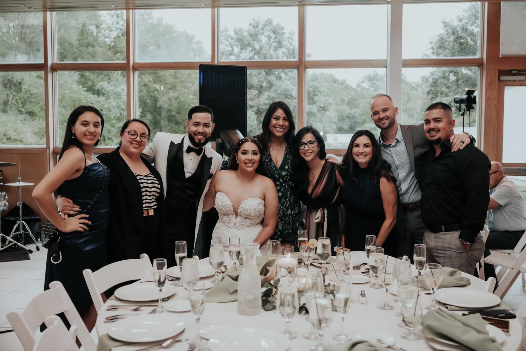 Bride and groom first dance with professional DJ